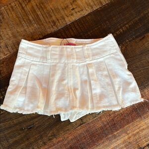 NWOT Washed White Denim Micro Skort XS